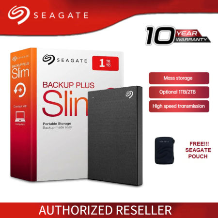 Seagate 1TB/2TB External Hard Drive with Password Protection and Recovery