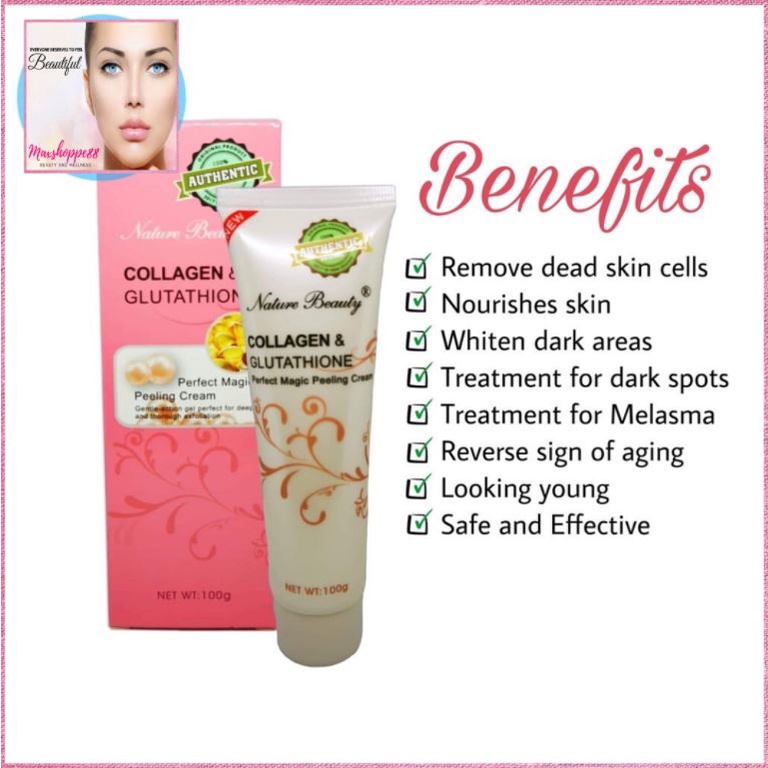 Best Selling!! Glutathione with Aloe Vera Magic Peeling Cream Exfoliate  100g Nature Beauty Magic Collagen and Glutathione Perfect Peeling Gel  100grams Detoxify Even Out Skin Tone - Lazada