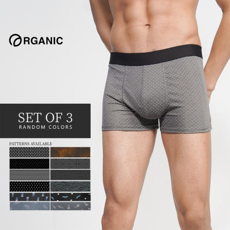 Organic Cotton Men's Boxer Briefs Set of 3 Colors