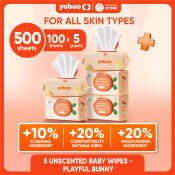 Yoboo Unscented Baby Wipes Bundle - Hygienic and Soft