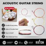 RIXTON Copper Acoustic Guitar Strings (1-6) - Folk Accessories