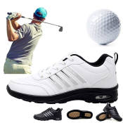 Oranger Men's Waterproof Spikeless Golf Shoes - Black/White