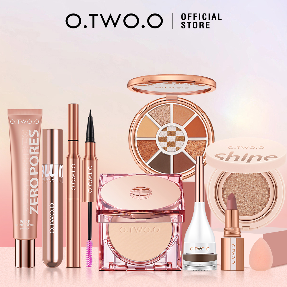 Discount on O.Two.O  shoes - SKU: O.Two.O 9pcs Makeup Set Eye Shadow Palette Oil Control Face Powder Superstay Lipstick Eyebrow Waterp