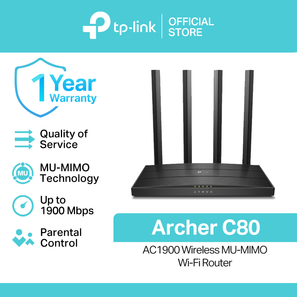 TP-Link Official Store / Archer C80 AC1900 / 2.4GHz & 5GHz Dual Band WiFi 5 Wireless WiFi Modem Extension Extender Long Range Repeater Router
