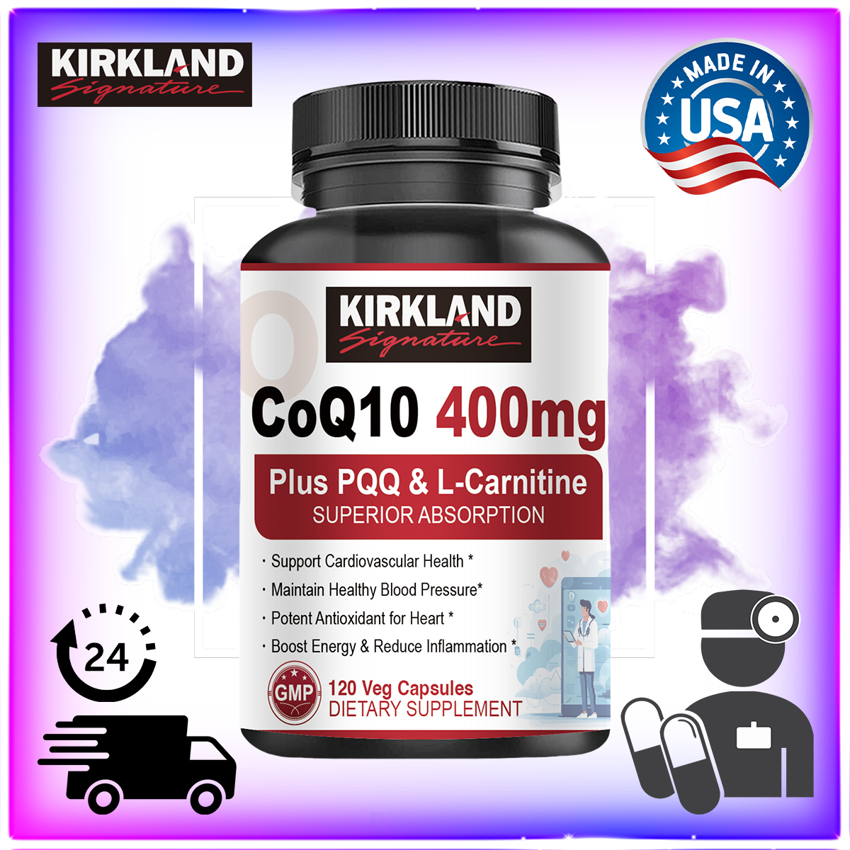 CoQ10 Alpha Lipoic Acid Acetyl L-Carnitine Nourishes myocardium and burns  fat