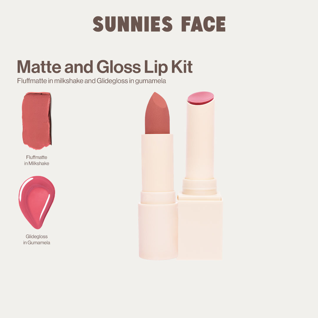 Discount on Sunnies Face  shoes - SKU: Sunnies Face Lip Kit [Fluffmatte + Glidegloss] (Milkshake + Gumamela)