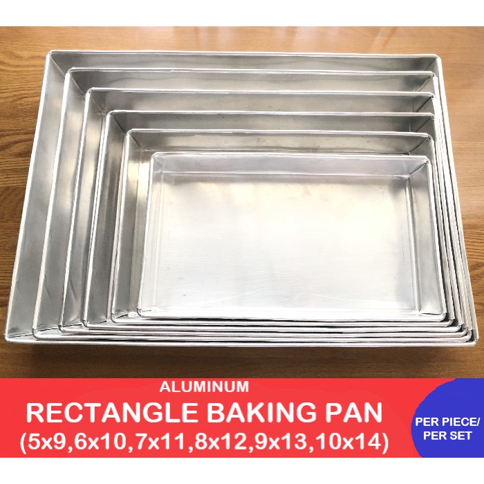 Rectangle Baking Pan Aluminum per piece/per set (5x9,6x10,7x11,8x12,9x13,10x14)