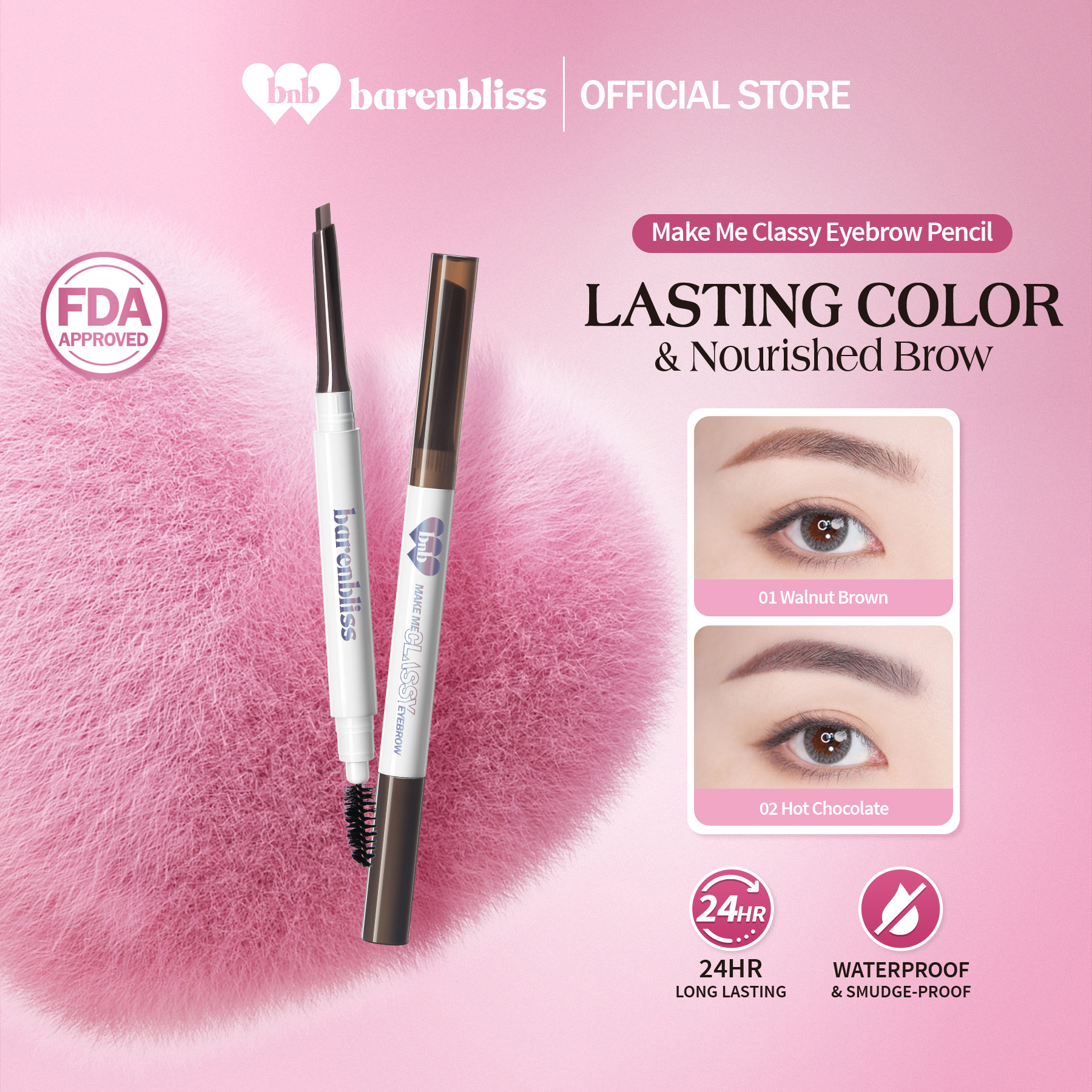 Discount on Barenbliss  shoes - SKU: barenbliss BNB Make Me Classy Eyebrow Pencil | Diamond Shape | Long Lasting Neutral Color | Built In