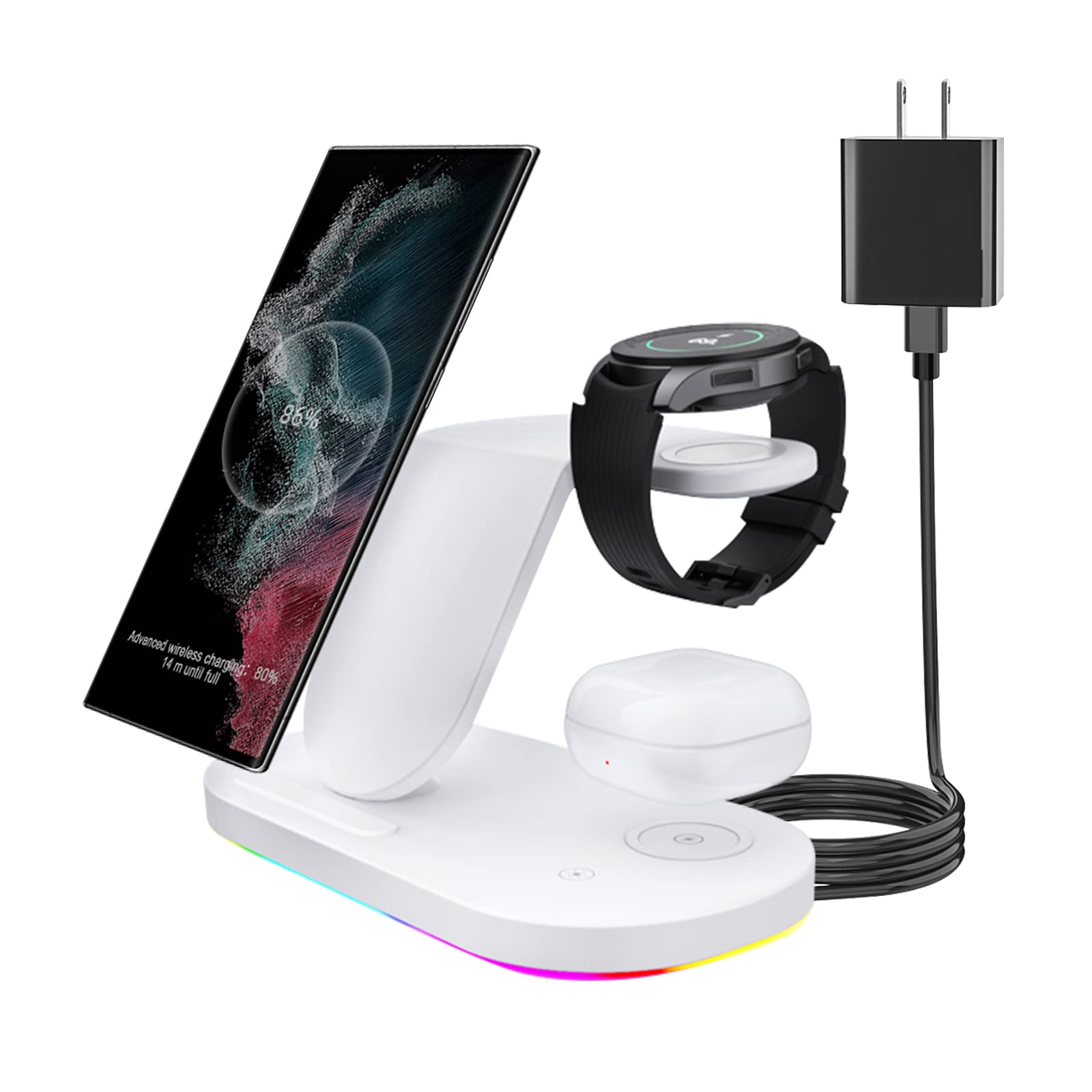 Fast 15W Wireless Chargers 3 In 1 for Samsung Galaxy Z Fold5 Z Flip5 S24U S23U S23 Watch 4 3 Active 2 Gear S4 Buds Wireless Charging Station - Image 4