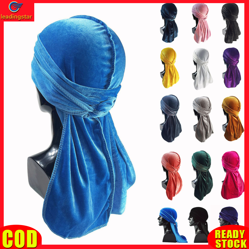 Unisex Long Men Women Velvet Breathable Bandana Hat Durag Rag Long Tail  Headwrap