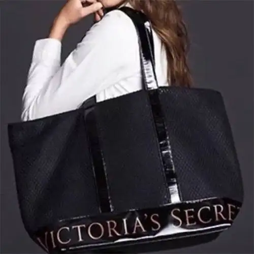 victoria's secret large black tote