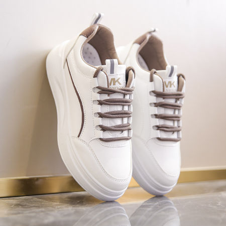 White lace-up sneakers for women - brand name not available