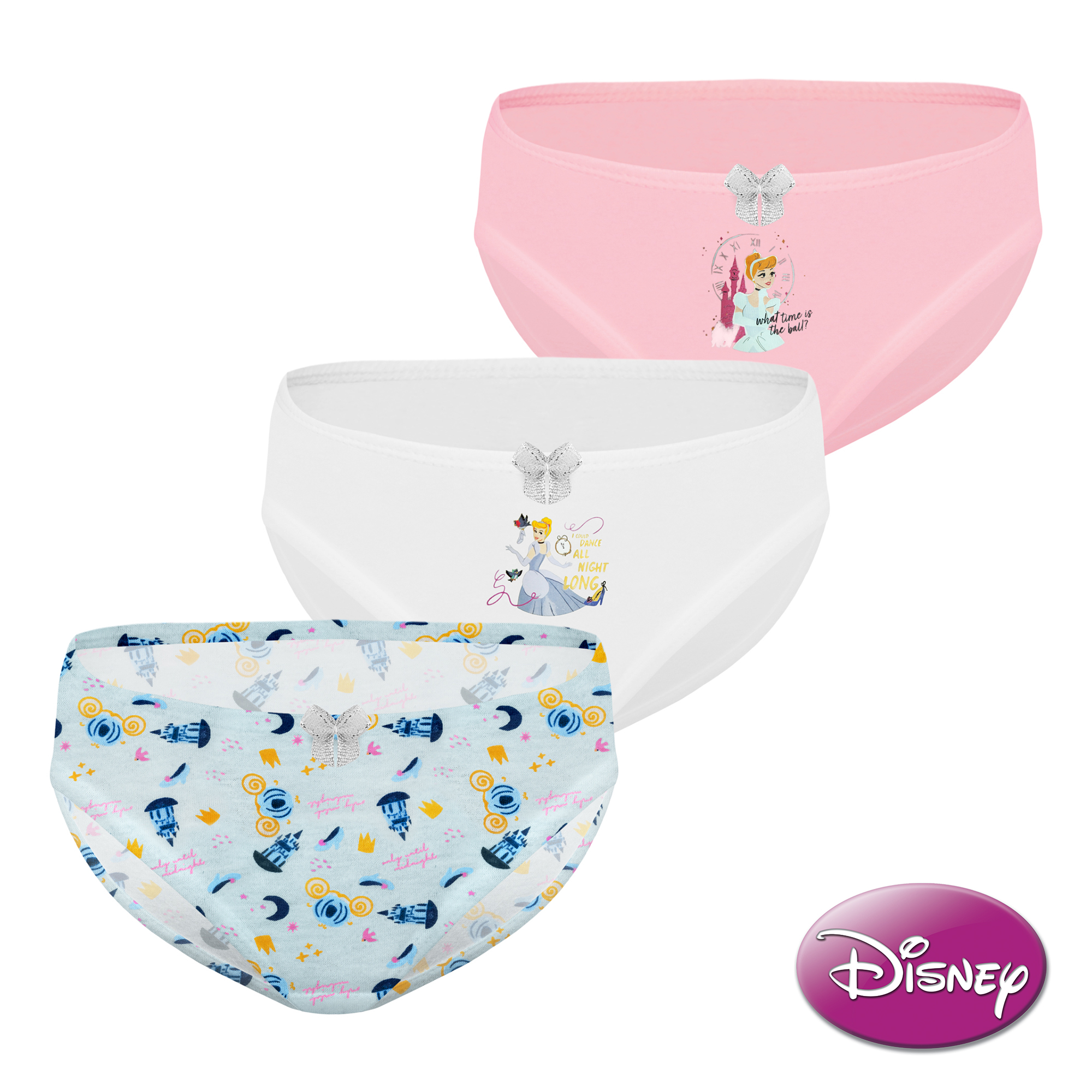 Disney Princess 3-in-1 Pack Bikini Panty Girls Kids Underwear