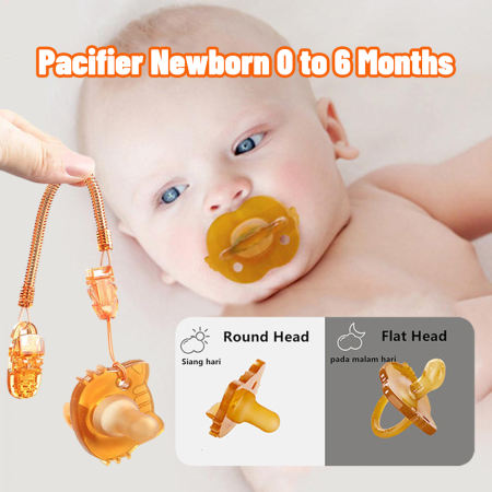 Soft Silicone Newborn Pacifier with Anti-lost Chain, 0-6 Months