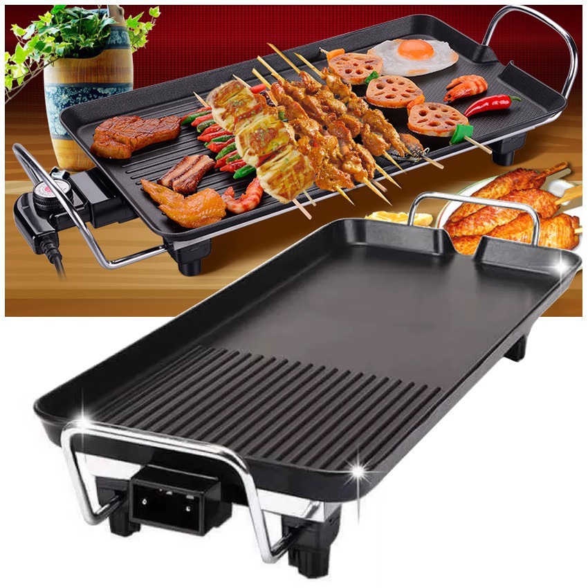 Camping Electric BBQ Grill Pan - Smokeless Non-Stick Grilling