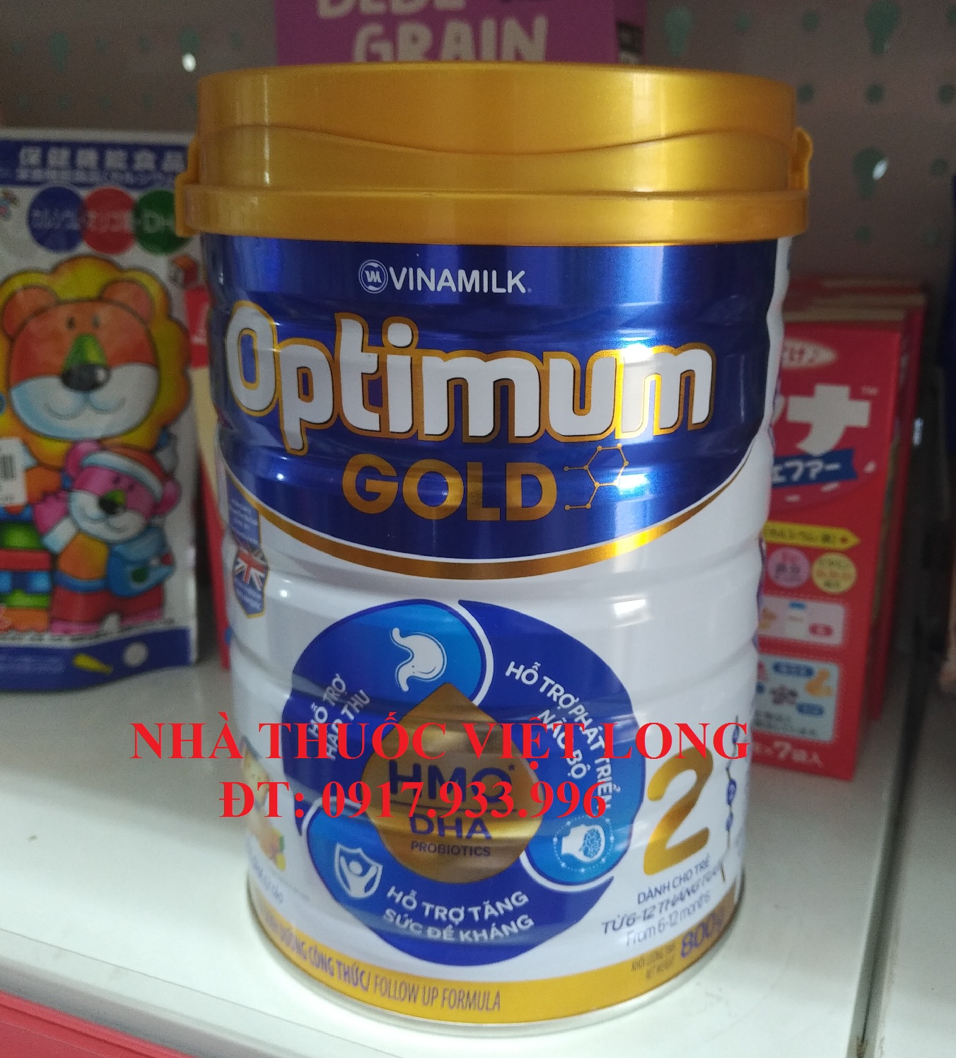 Sữa Optimum gold HMO & DHA Số 2 800g