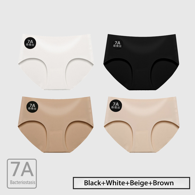 Motovita 3/4/5 Pcs Ice Silk Seamless Panties Sexy Invisible Soild Briefs Female Stretchy Lingerie Women's Mid-Waist Underwear for Women - Image 2