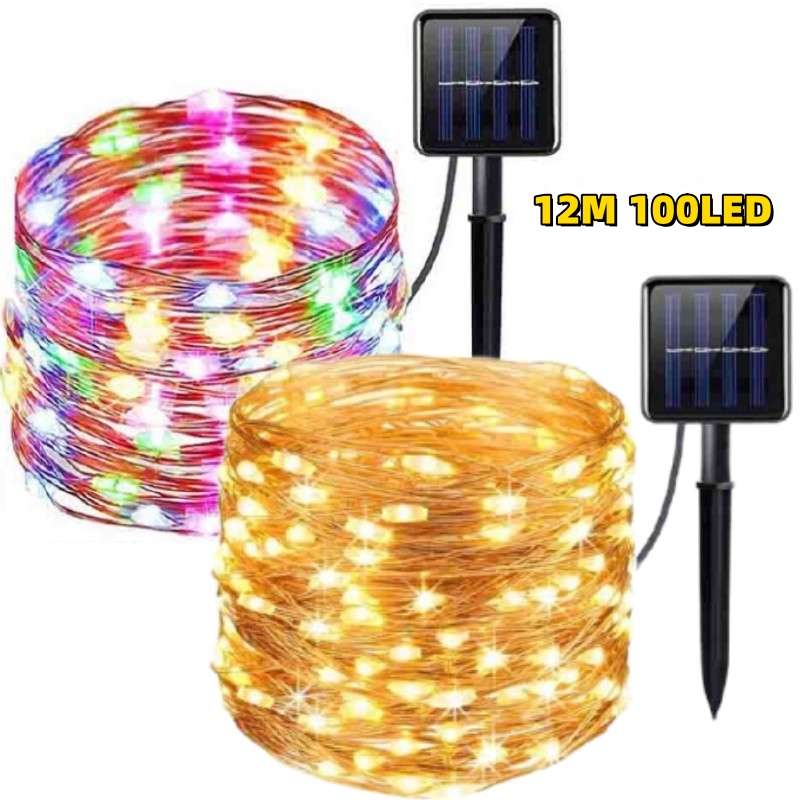 Solar LED String Lights - Waterproof, Colored, Indoor/Outdoor - JN