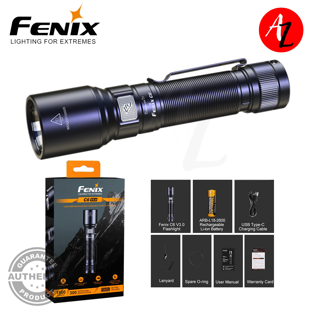 fenix c6 flashlight E06R PRO Flat - 1600 Lumens and molle systems for easy access Fenix PD35R Rechargeable Flashlight