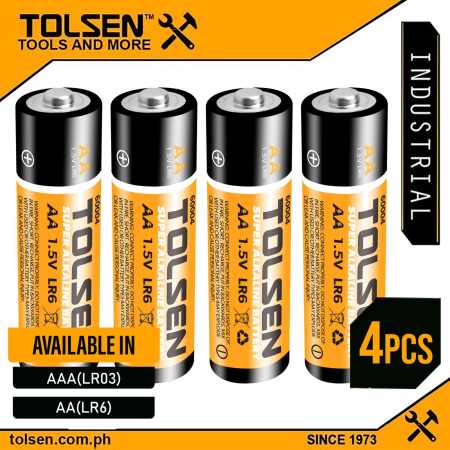 TOLSEN 4pcs Super Alkaline Battery AAA | AA  Aluminum Jacket