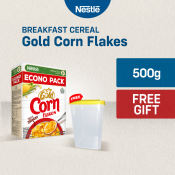 Gold Corn Flakes Cereal Breakfast 500g with FREE Canister​