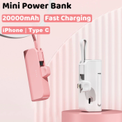 Mini Powerbank 20000mAh 22.5W Fast Charging with Built-in Cable