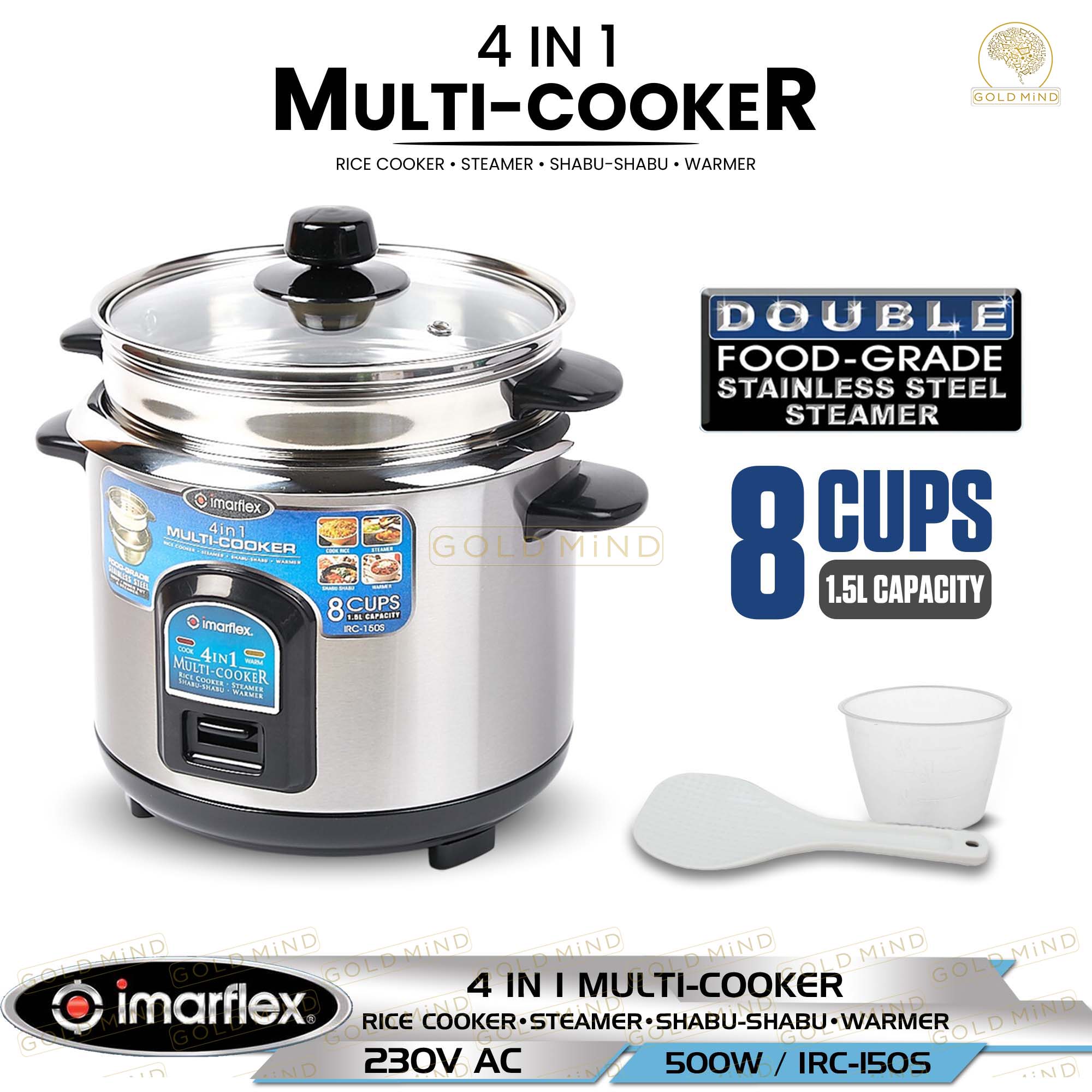 Imarflex Rice Cooker in Multi-Cooker Stainless Steel
