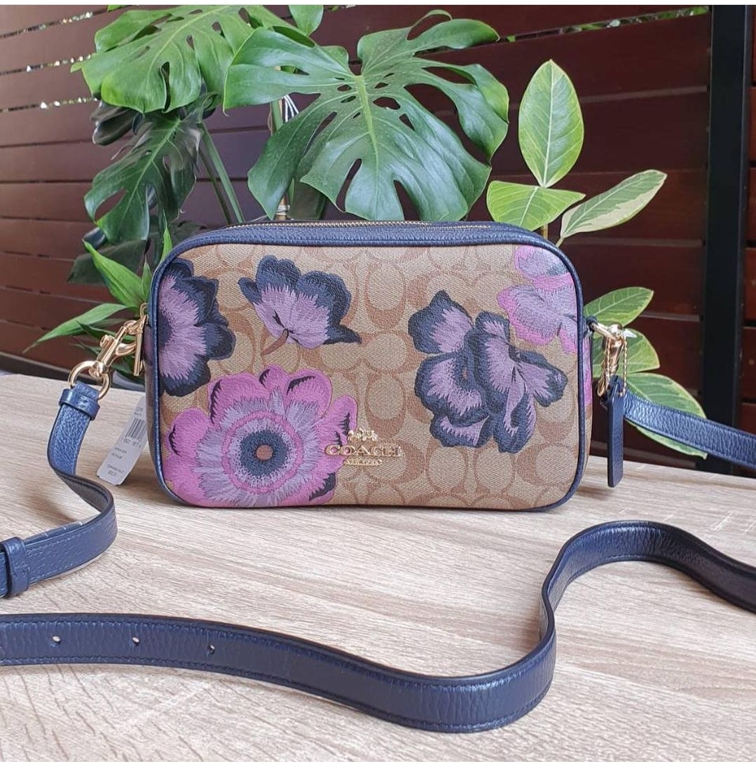 Coach Jes Crossbody in Signature Canvas With Kaffe Fassett Print