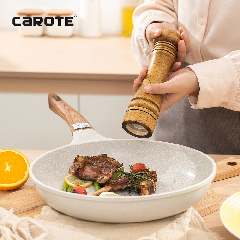 Carote Nonstick Frying Pan Egg Burger&Steak 3in1 Multifunctional Kawali  Cookware Gas/Induction Stove