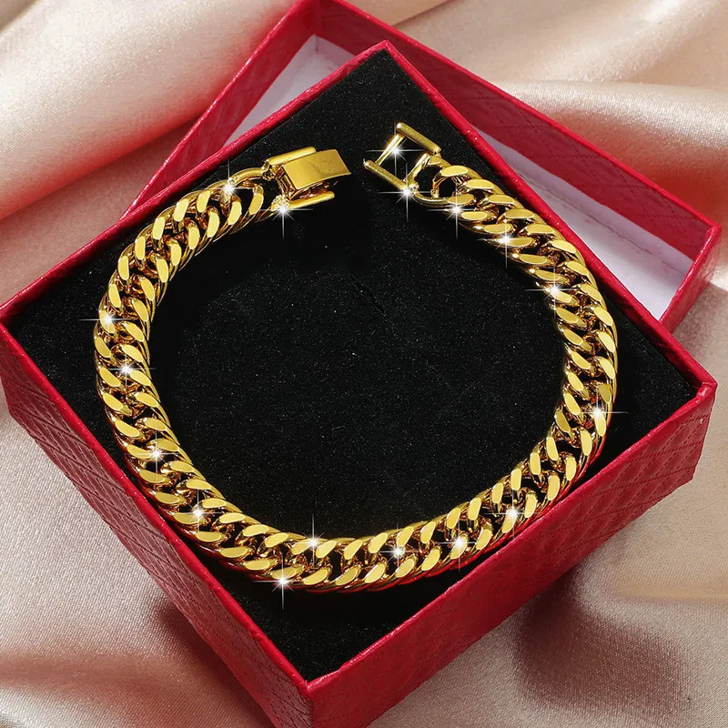 Hk #523 18k Saudi Gold Not Fade Jewelry Bracelet For Men Gold ...