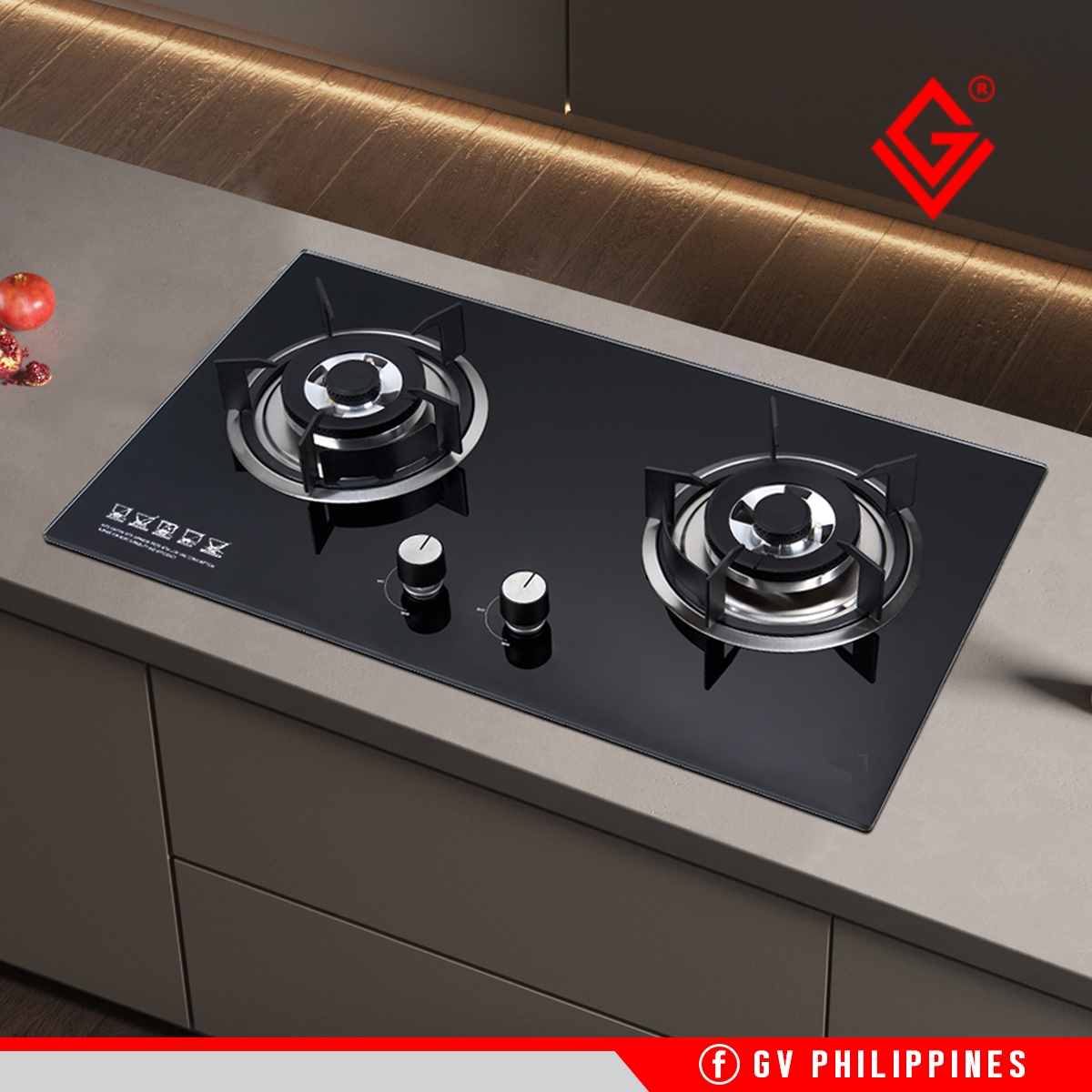 GV BUILT-IN STAINLESS GLASS GAS STOVE - Brand GV Presyo 4,000 Piso*Libreng Shipping