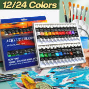 Acrylic Paint Set, Various Colors, DIY Wall Painting, 