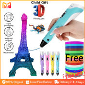 3D Printer Pen Full Set Intelligent Printer Pen Making Doodles Arts Crafts With Usb Cable Creative Toy Gift Crafting Doodle Drawing Arts For Kids Christmas Birthday Gift