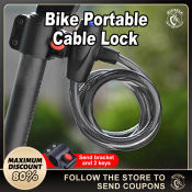 MTB Bike Lock - Anti Theft Steel Cable for Bicycle