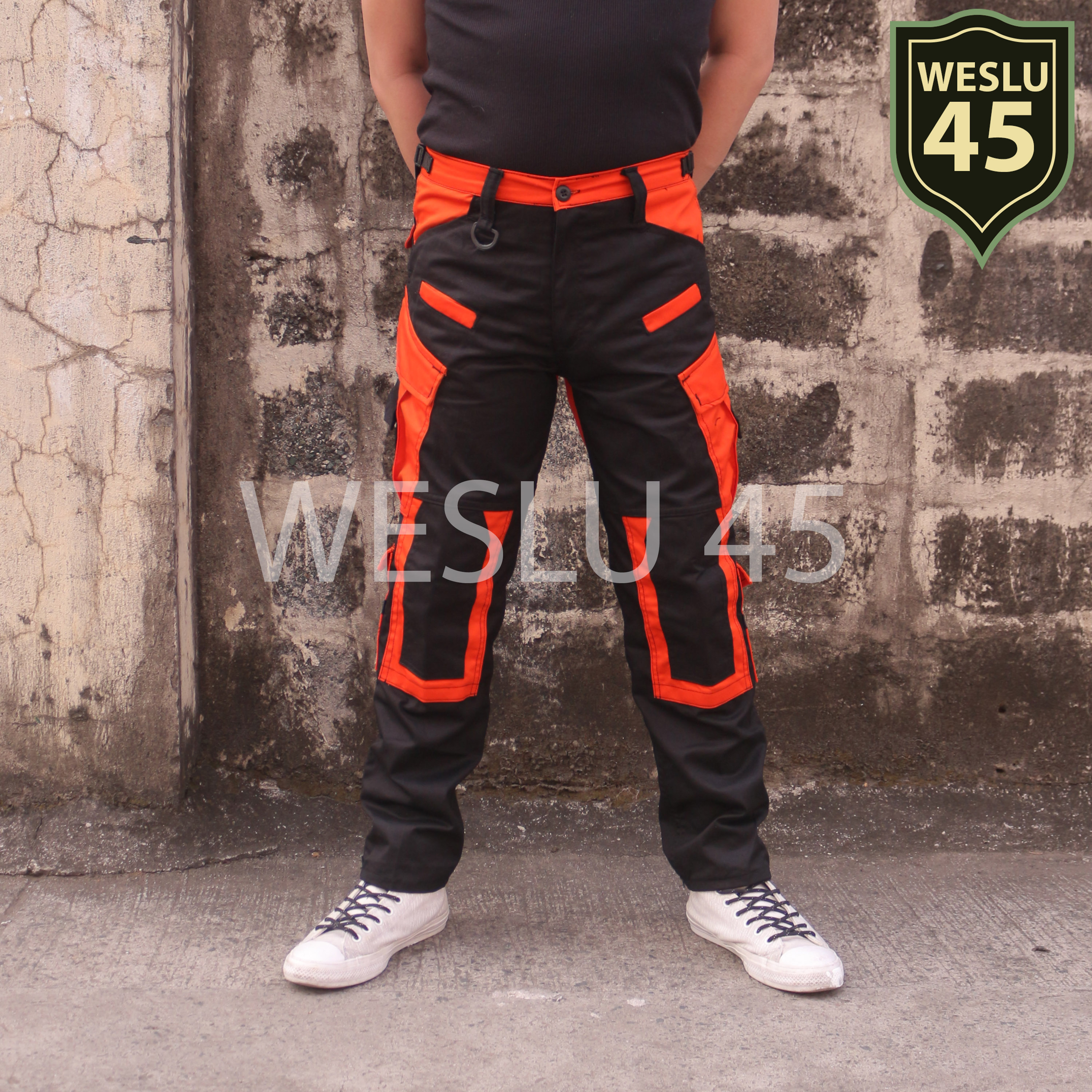Orange and black cargo pants Clearance
