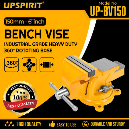 Upspirit Heavy Duty Bench Vise with Swivel Base and Anvil