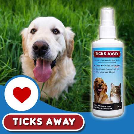 Ticks Away Pet Spray: Effective Tick, Flea, and Lice Treatment