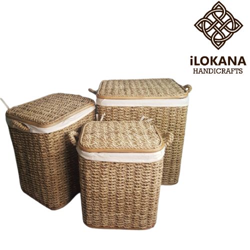 Product photo of Ilokana Handicrafts buri hamper with cloth lining from its Lazada listing