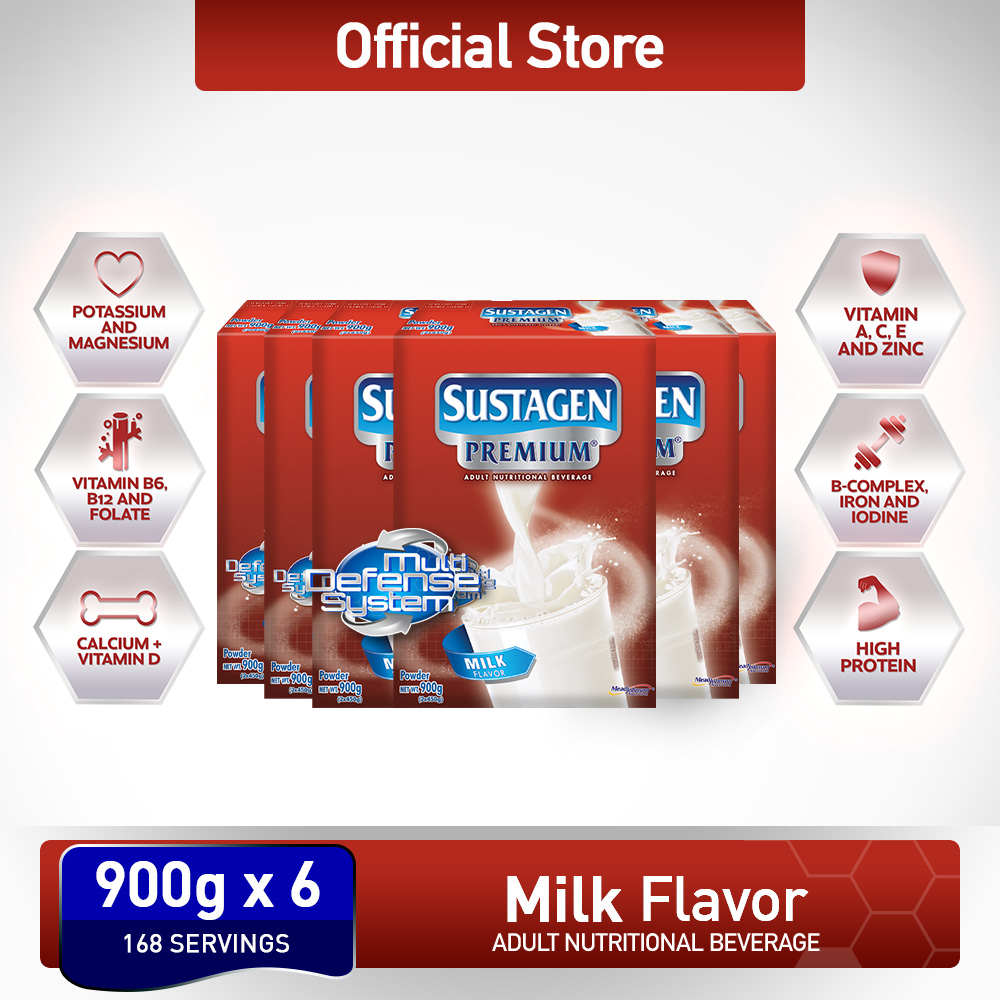 Sustagen Premium 5.4kg (900g x 6) Milk Flavor Adult Nutritional Powdered Milk Drink