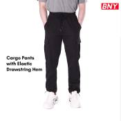 Bny MEN'S Cargo Pants With Elastic Drawstring Hem