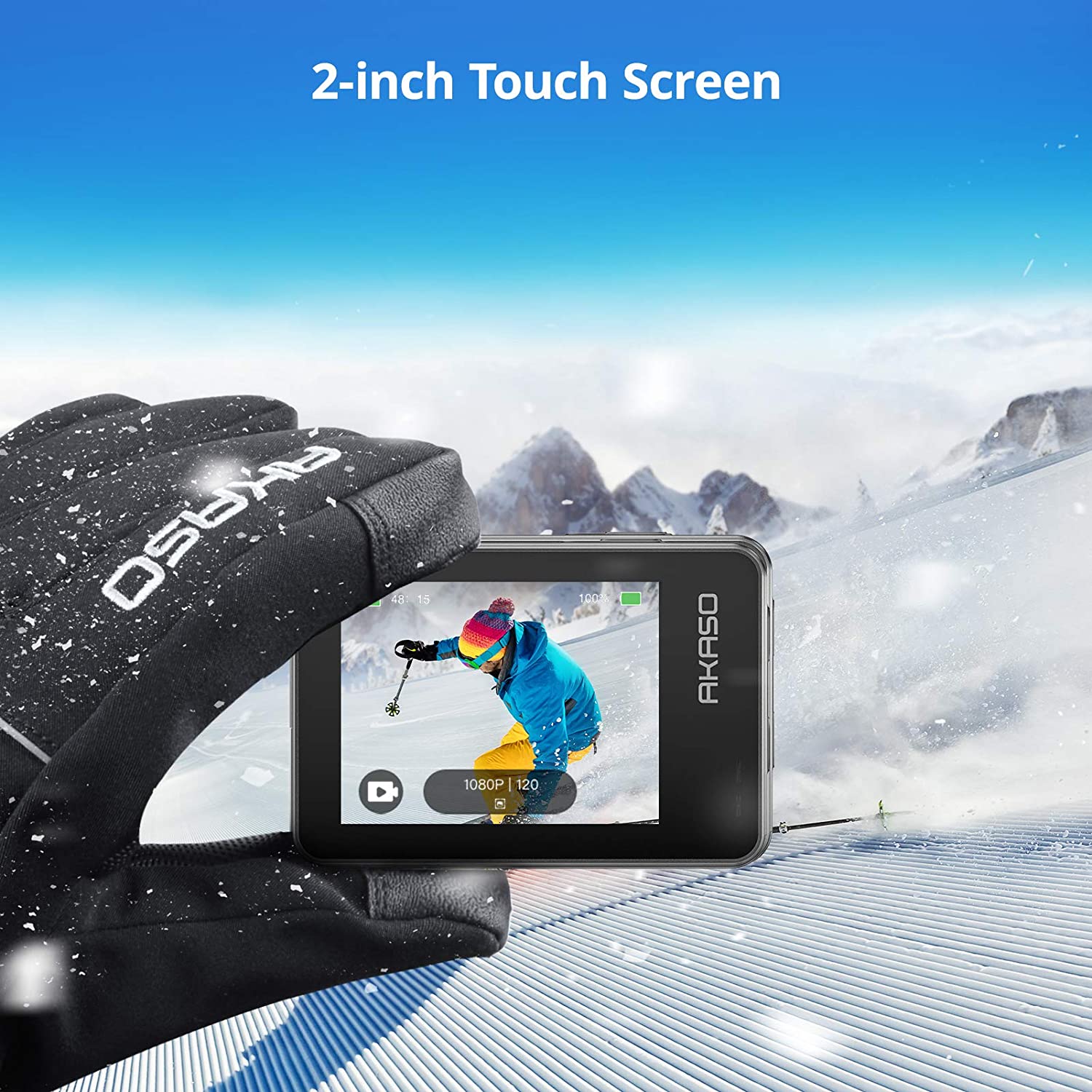 เกี่ยวกับ AKASO Brave 7 4K 30FPS 20MP WiFi Action Camera with Touch Screen Waterproof Camera EIS 2.0 Zoom St External Mic Voice Control with 2X 1350mAh Batteries Vlog Camera