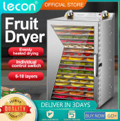 Lecon Fruit Dehydrator - Large Capacity, 650W, 6-18 Layers