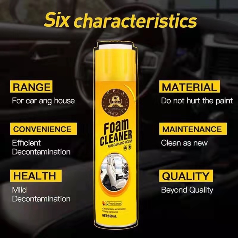 MultiFunctional AXYU Foam Cleaner Spray to Clean Car & House Lemon