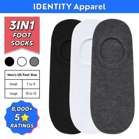 IDENTITY Plain Invisible No-Show Cotton Foot Socks