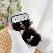 AKABEILA Floral Gold Initial AirPods Case for Airpod Pro
