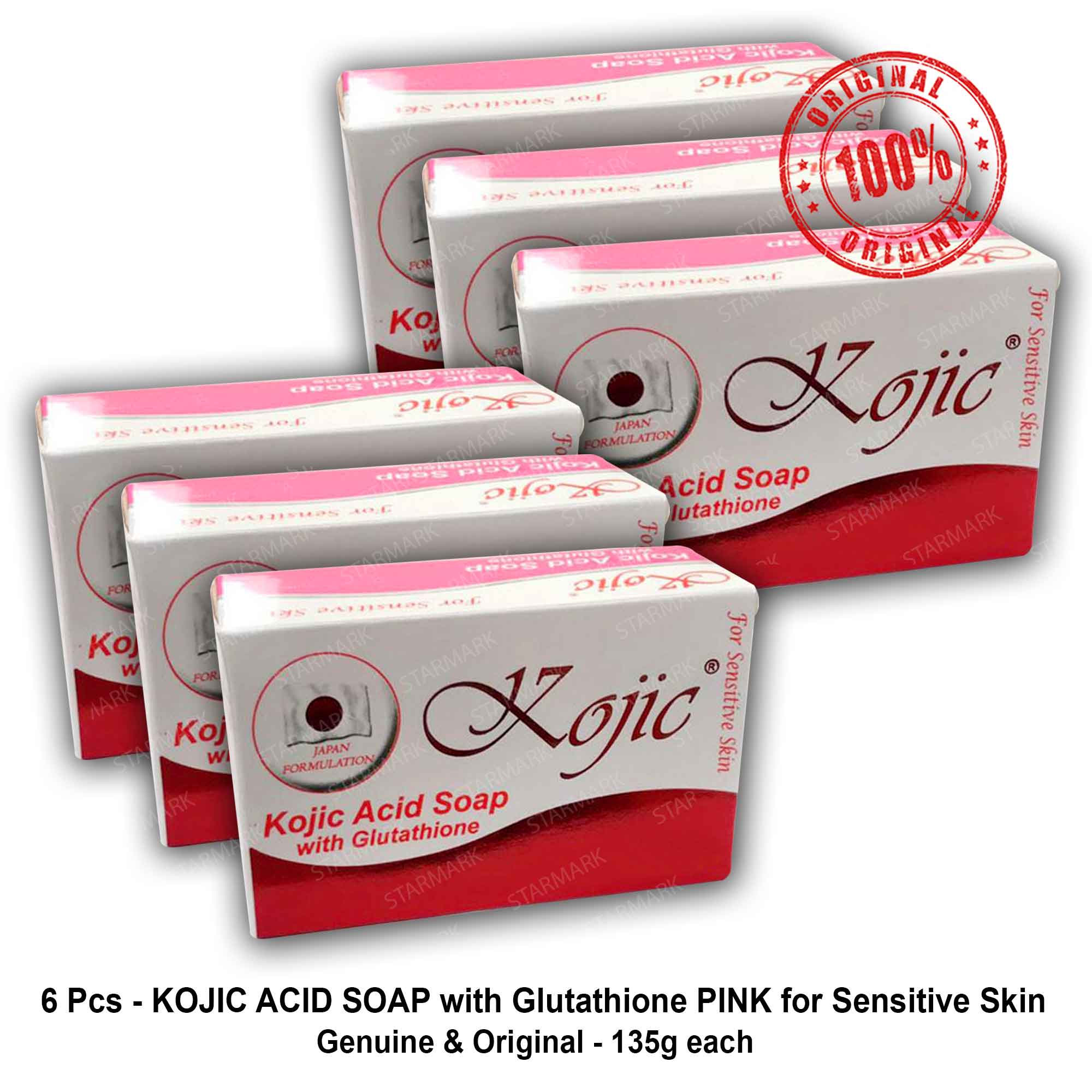 Sutla Kojic Soap with Glutathione for Sensitive Skin - 6pcs