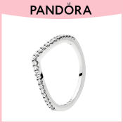 Pandora 925 Sterling Silver Ring Sparkling Wishbone Ring