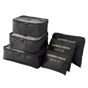 FS Packing Cube Travel Organizer - 6Pcs Clothes Storage Bags