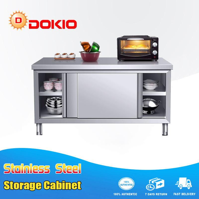 DOKIO 304 Stainless Steel Storage Cabinet Workbench Kitchen Cabinet Operation Table Counterbody Household