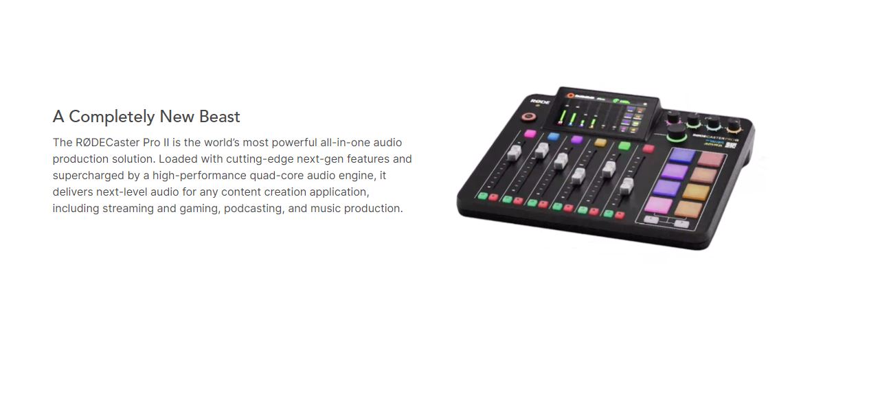 RØDE RØDECaster Pro II All-in-One Production Solution for Podcasting,  Streaming, Music Production and Content Creation,Black